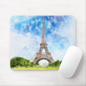 Eiffeltoren Aquarel Parijs Silhouet Kunstprint Muismat (Met muis)