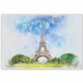 Eiffeltoren Aquarel Parijs Silhouet Kunstprint Sticker (Voorkant)