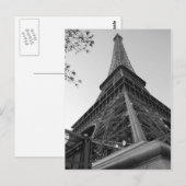 Eiffeltoren b/w briefkaart (Voorkant / Achterkant)