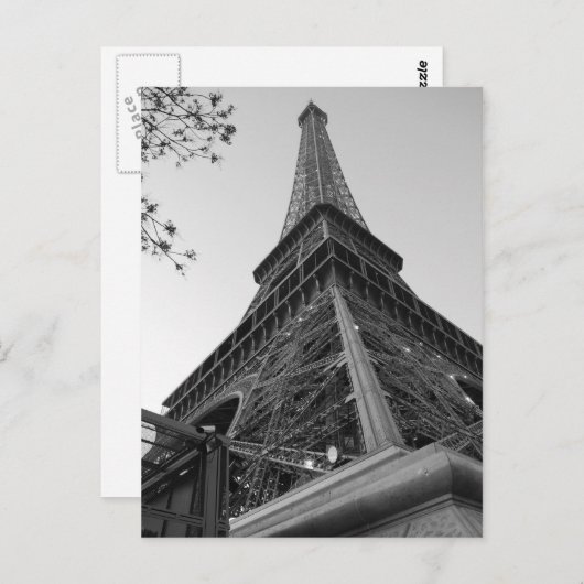 Eiffeltoren b/w briefkaart (Voorkant / Achterkant)