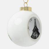Eiffeltoren b/w keramische bal ornament (Links)