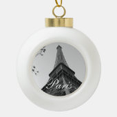 Eiffeltoren b/w keramische bal ornament (Voorkant)