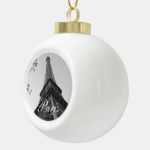 Eiffeltoren b/w keramische bal ornament (Rechts)