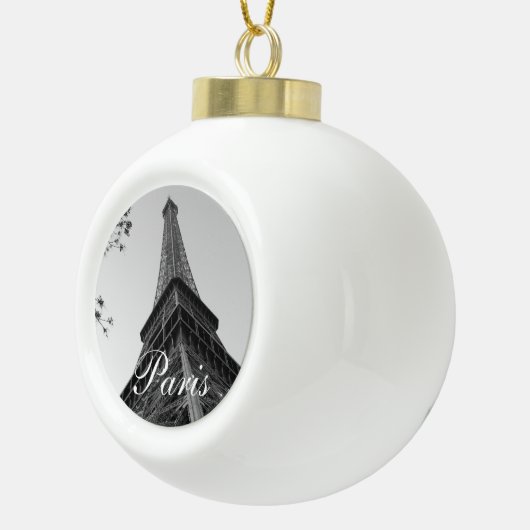 Eiffeltoren b/w keramische bal ornament (Rechts)