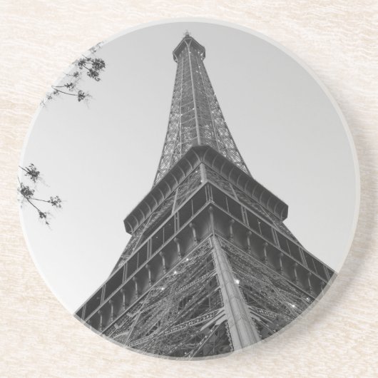 Eiffeltoren b/w zandsteen onderzetter (Voorkant)