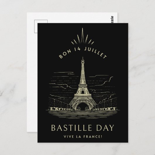  Eiffeltoren Bastille Day Briefkaart (Voorkant / Achterkant)