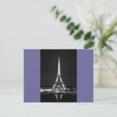 Eiffeltoren bij nacht - B/W Briefkaart (Staand voorkant)