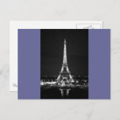 Eiffeltoren bij nacht - B/W Briefkaart (Voorkant / Achterkant)
