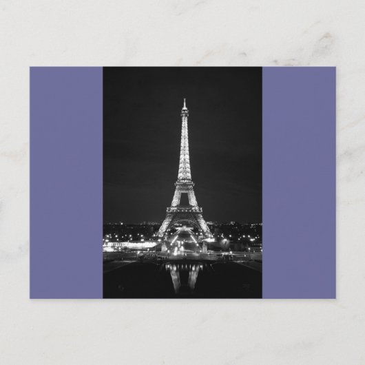 Eiffeltoren bij nacht - B/W Briefkaart (Voorkant)