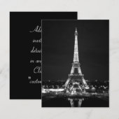 Eiffeltoren bij nacht - B/W Kaart (Voorkant / Achterkant)