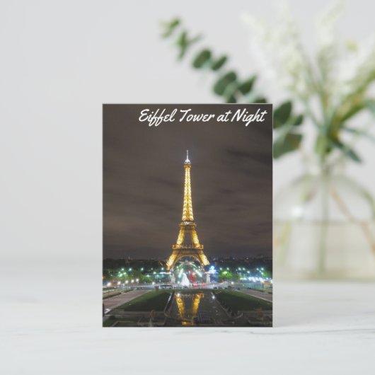 Eiffeltoren bij nacht briefkaart (Staand voorkant)