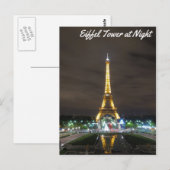 Eiffeltoren bij nacht briefkaart (Voorkant / Achterkant)