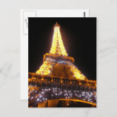 Eiffeltoren bij nacht briefkaart (Voorkant / Achterkant)