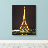 Eiffeltoren bij nacht canvas afdruk (Insitu (Houten vloer))