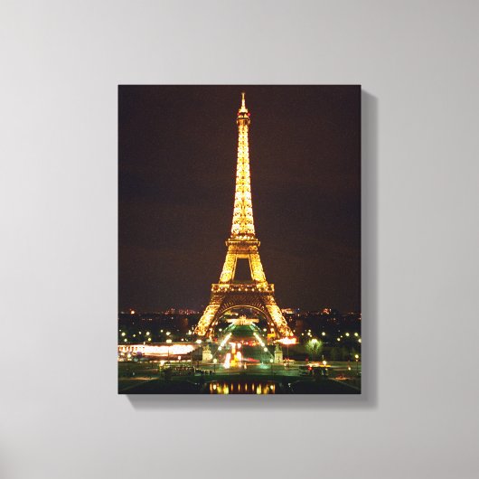 Eiffeltoren bij nacht canvas afdruk (Voorkant)