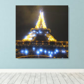 Eiffeltoren bij nacht canvas afdruk (Insitu (Houten vloer))