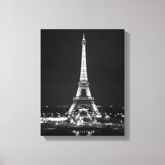 Eiffeltoren bij nacht canvas afdruk (Voorkant)