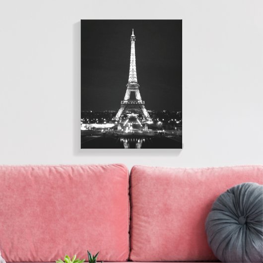 Eiffeltoren bij nacht canvas afdruk (Insitu (Woonkamer))