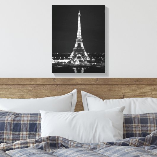Eiffeltoren bij nacht canvas afdruk (Insitu (Slaapkamer))