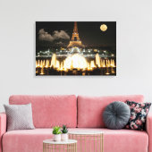 Eiffeltoren bij nacht canvas afdruk (Insitu (Woonkamer))