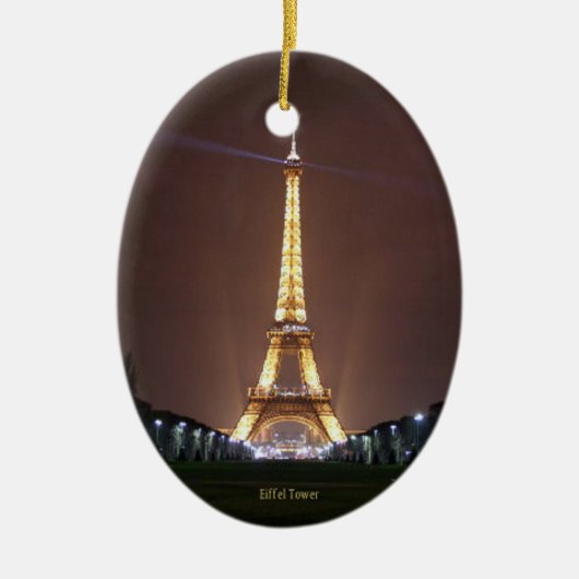 Eiffeltoren bij nacht keramisch ornament (Voorkant)