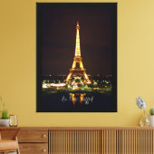 Eiffeltoren bij nacht op verwaterd Canvas Afdruk (Insitu (Woonkamer))