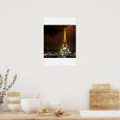 Eiffeltoren bij nacht poster (Keuken)