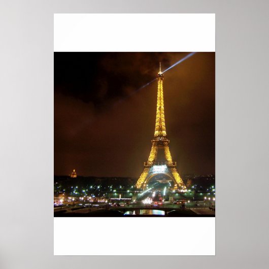 Eiffeltoren bij nacht poster (Voorkant)