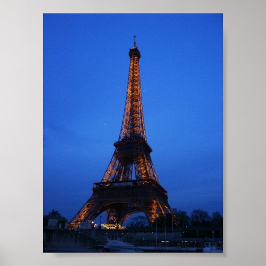 Eiffeltoren bij nacht poster (Voorkant)