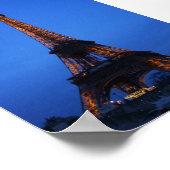 Eiffeltoren bij nacht poster (Hoek)
