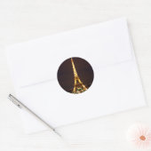 Eiffeltoren bij nacht ronde sticker (Envelop)