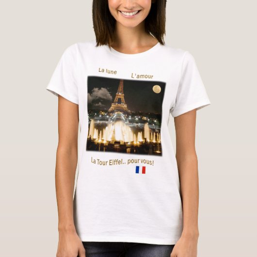 Eiffeltoren bij nacht t-shirt (Voorkant)