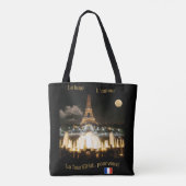 Eiffeltoren bij nacht tote bag (Achterkant)