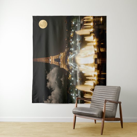 Eiffeltoren bij nacht. wandkleed (In situ)