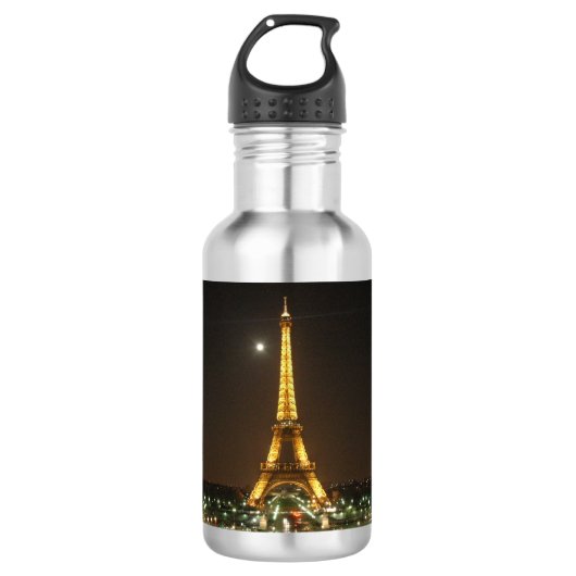 Eiffeltoren bij nacht waterfles (Voorkant)
