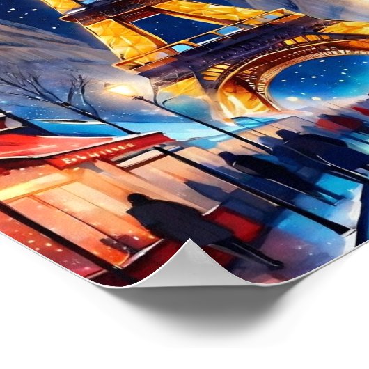 Eiffeltoren bij Night Poster (Hoek)