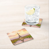 Eiffeltoren bij Sunrise van Trocadero Fonteinen Kartonnen Onderzetters (Insitu)