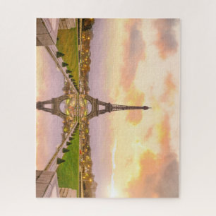 Eiffeltoren bij Sunrise van Trocadero Fonteinen Legpuzzel