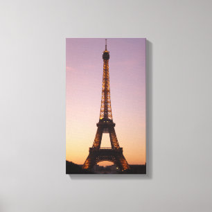 eiffeltoren bij zonsondergang canvas afdruk