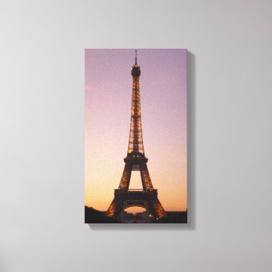 eiffeltoren bij zonsondergang canvas afdruk (Voorkant)