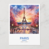 Eiffeltoren bij zonsondergang Save the Date Briefkaart (Voorkant)