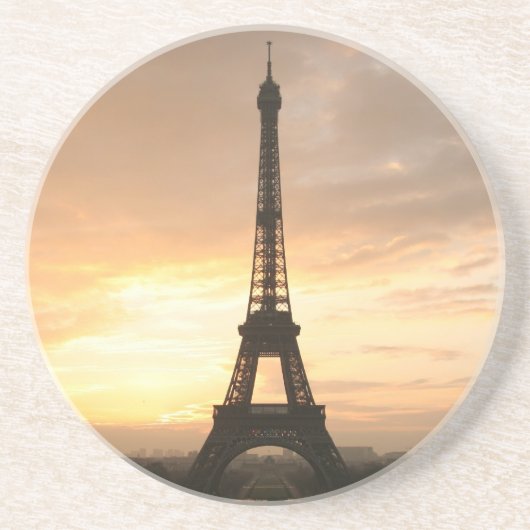 Eiffeltoren bij zonsopgang. zandsteen onderzetter (Voorkant)