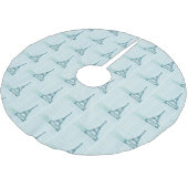 Eiffeltoren Blauw Frans Kerstboom Rok (Gekanteld)