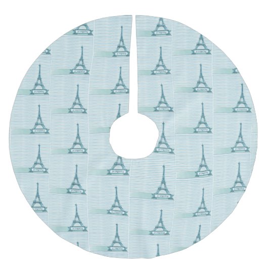 Eiffeltoren Blauw Frans Kerstboom Rok (Voorkant)