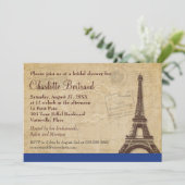 Eiffeltoren Blauw Parijse Vrijgezellenfeest Kaart (Staand voorkant)