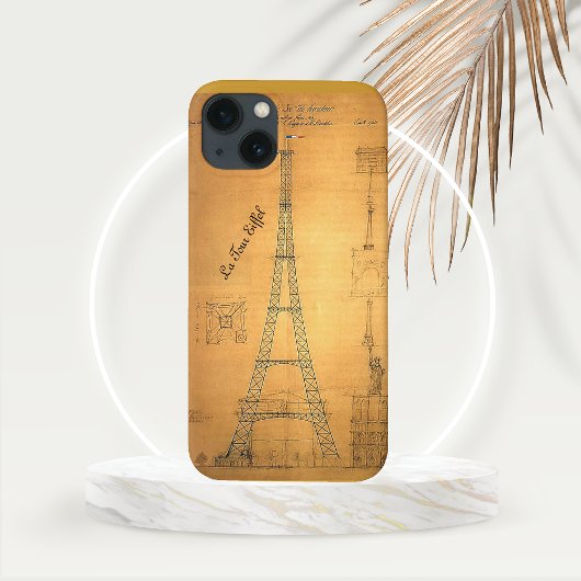 Eiffeltoren blauwdruk 1884 Case-Mate iPhone case