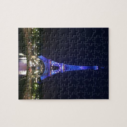 Eiffeltoren (blauwe lichten) legpuzzel (Horizontaal)
