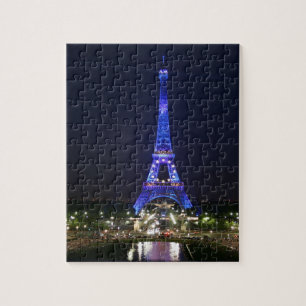 Eiffeltoren (blauwe lichten) legpuzzel