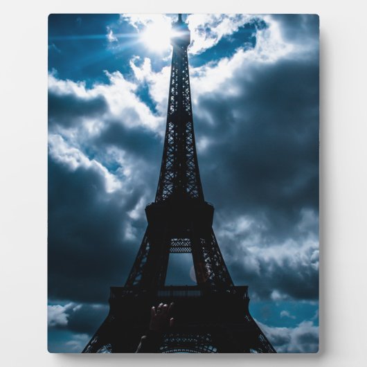 Eiffeltoren Blauwe Nacht Fotoplaat (Voorkant)