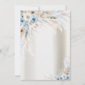 Eiffeltoren Blauwe Rozen Pampas Grass Quinceanera Kaart (Achterkant)